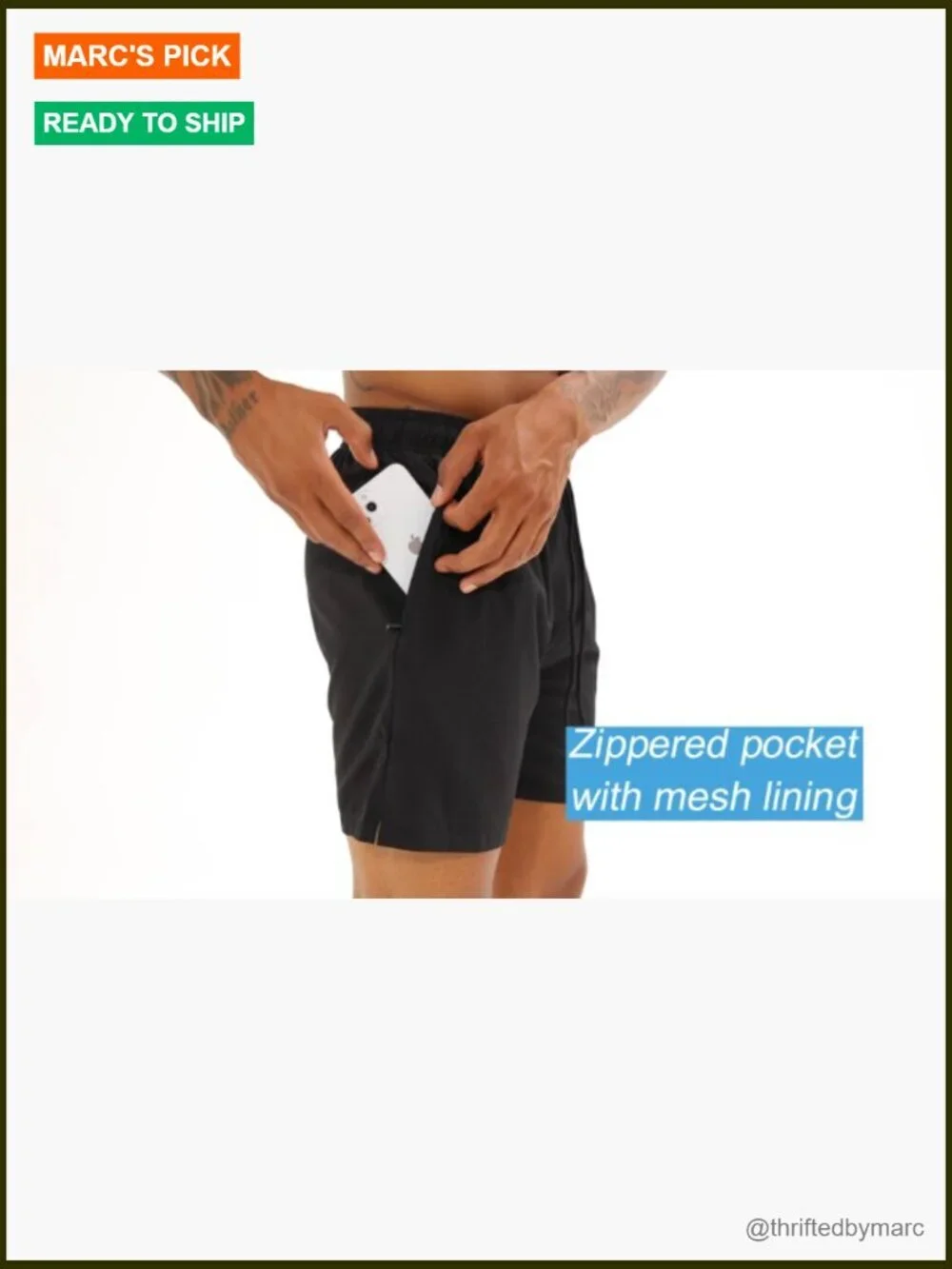 Men's Swim Trunks Quick Dry with Zipper Pockets and Mesh Lining